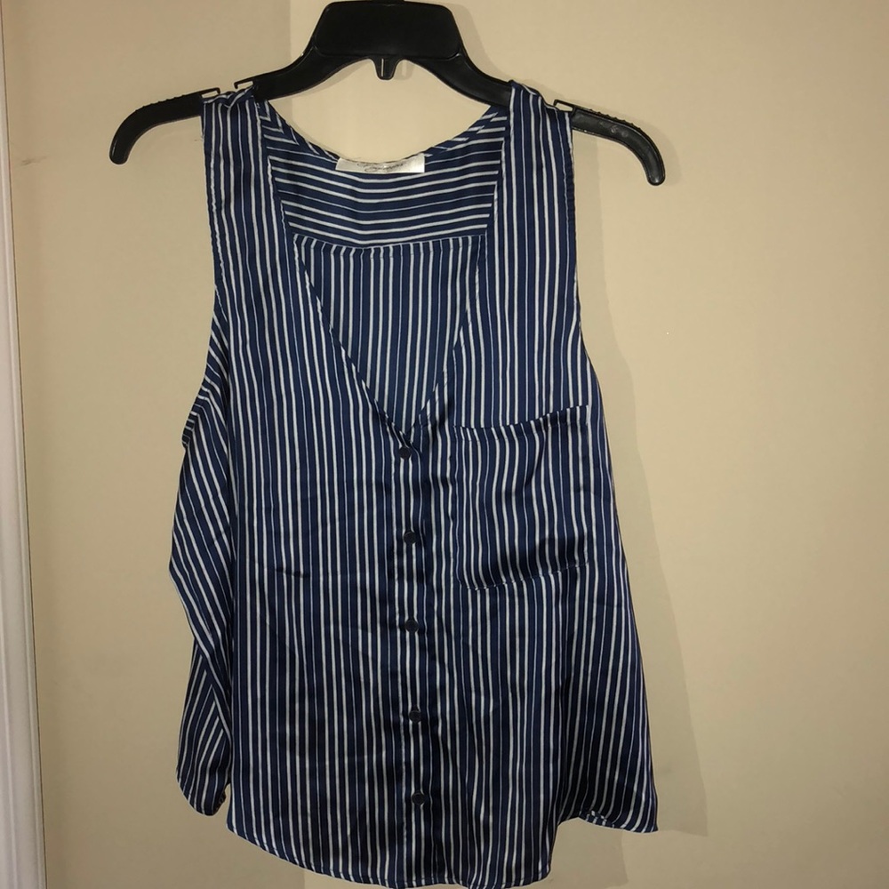 silk striped sleeveless top